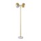 Homeroots 58" Gold and White Two Light Floor Lamp With Brass Bell Shades 530708 - alternate 1