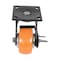 Vestil Polyurethane Swivel With Brake Caster 4 In. Diameter x 2 In. Width 551 lb Orange/Silver CST-E6-4X2PUP-SWB - alternate 5