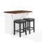 Crosley Bartlett Wood Top Kitchen Island W/Uph Square Stools KF30093WH-BK - alternate 3