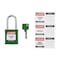 Brady Keyed Alike Padlock Unique Set Nylon Grn 1.5 in Steel Shackle Keycode 5 SDPL-GRN-38ST-005 - alternate 2