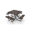 Mytcoat 46in Square Portable Outdoor Table, Brown, Seat 8, Punched Steel, Textured Coating 804093 - alternate 1