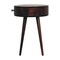 Homeroots 22" Walnut Solid Wood Round One Drawer Nightstand 651545 - alternate 1