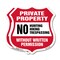 Signmission Private Property Shield Sign No Hunting, 6 inch X 6 inch, Plastic Sign, 2PK SHI-P-2PACK-6-450 - alternate 1