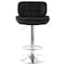 Elama 2 Piece Adjustable Faux Leather Tufted Bar Stool in Black with Chrome Base ELM-791-BLK - alternate 5