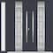 Vdomdoors Metal Double Doors Deux 0757 Gray Graphite Frosted Glass 1 Sidelight Entry Modern Painted 84x96 (W7 DEUX0757DEXD-GRE-W72+12xH96-RH-O - alternate 1
