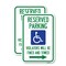 Signmission Reserved Parking Violators Will Be Fined and Towed Rig, 18'' X 24'', Heavy Gauge Aluminum, 2PK A-1824-2PACK-22997 - alternate 1