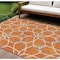 Homeroots 10' X 14' Orange And Ivory Geometric Washable Indoor Outdoor Area Rug 613030 - alternate 1