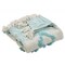 Homeroots 50" X 60" Aqua And Off White Cotton Woven Geometric Throw Blanket with Fringe 516538 - alternate 1