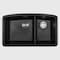 Msi Black Quartz 32in x 19in Undermount 60/40 Double Bowl Kitchen Sink ZOR-QTZ-DBSNK-0106 - alternate 1