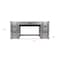 Homeroots 72" Silver Aluminum Executive Desk With Five Drawers 489182 - alternate 2