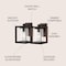 Jonathan Y Vaughn 7.25" 1-Light Iron/Glass Modern Rustic Cube LED Outdoor Sconce, Oil Rubbed Bronze, 2PK JYL7607A-SET2 - alternate 4