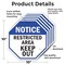 Signmission Notice Restricted Area Keep Out, 10 inch X 10 inch, Aluminum Metal Signs, 5PK OC-A-5Pack-10-176 - alternate 3