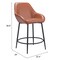 Homeroots Set of Two 25" Brown And Black Faux Leather And Steel Counter Height Bar Chairs 555710 - alternate 3