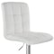 Elama 2 Piece Square Tufted Faux Leather Adjustable Bar Stool in White with Chrome Base ELM-708-WHT - alternate 3