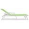 Leisuremod Marlin Patio Chaise Lounge Chair with Armrests in White Aluminum Frame, Green MLAW-77G - alternate 2