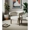 Homeroots 29" Off White and Ash Gray Fabric And Wood Arm Chair 554195 - alternate 3