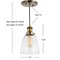 Jonathan Y Cleo 5.5" Adjustable Metal/Glass LED Pendant, Brass Gold JYL3518B - alternate 5