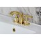 Kingston Brass Widespread Bathroom Faucet with Knurled Handle and Brass Pop-Up, Brushed Brass KS4947KNL - alternate 2