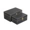 Homeroots Set of Two Black Wood And Fabric Box With Lid, 2PK 489391 - alternate 2