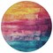 Homeroots 8' Merlot And Blush Round Abstract Washable Indoor Outdoor Area Rug 610945 - alternate 3