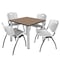 Regency Square Kee Breakroom Table W/ 4 M Stack Chairs, 36 in W, 36 in L, Noble Oak TB3636NOBPCM47GY - alternate 1