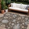 Homeroots 9' X 12' Chocolate Beige And Blue Floral Washable Indoor Outdoor Area Rug 606150 - alternate 1