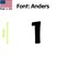 Aacc Self-Adhesive Vinyl Number: 1, Size: 3 cm. Color: Black Font: Anders, 1 sticker AACC-Anders-N1-Black-M3x1 - alternate 1