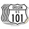 Signmission Oregon Route Marker Shield Sign Us 101, 6 inch X 6 inch, Vinyl Decal, 5PK SHI-D-5PACK-6-427 - alternate 1