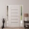 Vdomdoors Front Exterior Prehung Metal-Plastic Door, Manux 8415 White Silk, 2 Side Sidelite Transoms, Office MANUX8415EXD-WS-W16+36+16xH80-RH - alternate 3