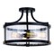 Vaxcel Holbrook 15.75-in W Black Industrial Semi Flush Mount Ceiling Light Clear Glass C0255 - alternate 1