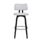 Homeroots 26" Light Gray And Black Fabric Swivel Low Back Counter Height Bar Chair 534434 - alternate 3