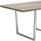 Homeroots 59" Taupe And Silver Solid Wood And Metal Sled Base Dining Table 490328 - alternate 2