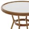 Flash Furniture Lourdes French Bistro 31.5in. Tbl, White and Gray PE Rattan, Glass Top, Bamboo Print Aluminum Frame SDA-AD641012-80-WHGY-NAT-GG - alternate 4