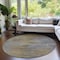 Homeroots 8' Brown Gold And Taupe Round Abstract Washable Indoor Outdoor Area Rug 587202 - alternate 2