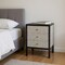 Homeroots 24" Gray And Black Solid Wood And Faux Shagreen Three Drawer Nightstand 651590 - alternate 5