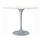 Homeroots 40" White And Gray Rounded Marble And Metal Pedestal Base Dining Table 520846 - alternate 1
