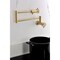 Kingston Brass Wall Mount Pot Filler Faucet with Knurled Handle, Brushed Brass KS4107RKX - alternate 4