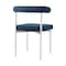 Armen Living Shannon Dining Chair with Brushed Stainless Steel and Blue Fabric - Set of 2 LCSNSIBSBLU - alternate 3