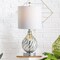 Jonathan Y Lawrence 20.5" Glass/Metal LED Table Lamp, Mercury Silver JYL1034A - alternate 6