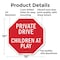 Signmission Private Drive Children at Play, 10 Inch X 10 Inch, Aluminum Metal Signs OC-A-10-35 - alternate 2