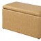 Homeroots 17in Yellow and Brown Upholstered Faux Leather Bench with Flip top 469430 - alternate 3