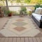 Homeroots 9' X 12' Brown Copper And Fern Green Geometric Washable Indoor Outdoor Area Rug 631901 - alternate 2
