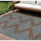 Homeroots 10' X 14' Brown And Aqua Geometric Washable Indoor Outdoor Area Rug 598733 - alternate 1