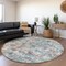 Homeroots 8' Blue Ivory And Sage Round Abstract Washable Indoor Outdoor Area Rug 643567 - alternate 4