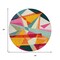 Homeroots 8' Ivory Orange And Burgundy Round Geometric Washable Indoor Outdoor Area Rug 616696 - alternate 2