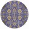 Homeroots 8' Purple Beige And Taupe Round Oriental Washable Indoor Outdoor Area Rug 582124 - alternate 3