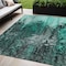 Homeroots 5' X 8' Teal Blue Aqua And Gray Abstract Washable Indoor Outdoor Area Rug 577248 - alternate 1