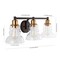 Jonathan Y Manhattan Vintage 25.5" 3-Light Metal/Glass Industrial Rustic LED Vanity, Brass Gold/Oil Rubbed Bronz JYL3546A - alternate 4