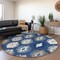 Homeroots 8' Navy Blue Ivory And Gray Round Southwestern Washable Indoor Outdoor Area Rug 615160 - alternate 2
