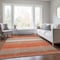Homeroots 8' X 10' Coral Ivory And Gray Striped Washable Indoor Outdoor Area Rug 614806 - alternate 3
